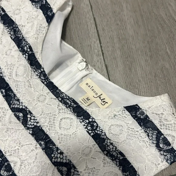 9. NWT Maison Jules lace blue and white dress medium - Picture 5 of 7